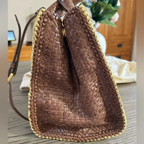 Prada Madras Woven and Leather Tote Bag - Picture 5 of 16